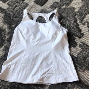 White Lulu Tank with Built in Bra